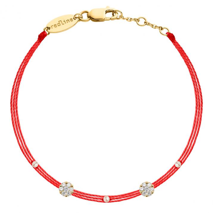 Bracelet 3 fils avec diamant 0.05 ct serti invisible or jaune - Redline - 0++