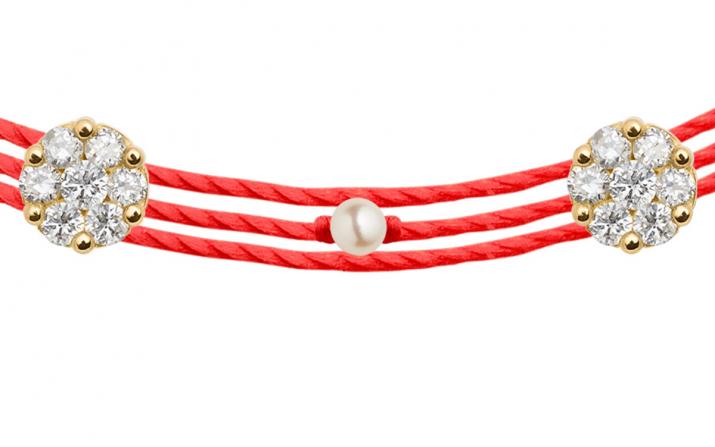 Bracelet 3 fils avec diamant 0.05 ct serti invisible or jaune - Redline - 0++