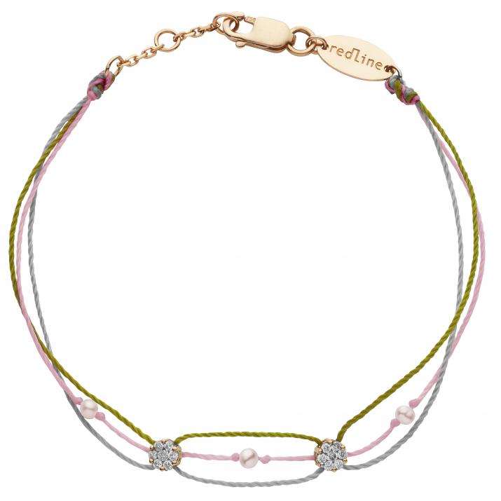 Bracelet 3 fils avec diamant 0.05 ct serti invisible or jaune - Redline - 0++