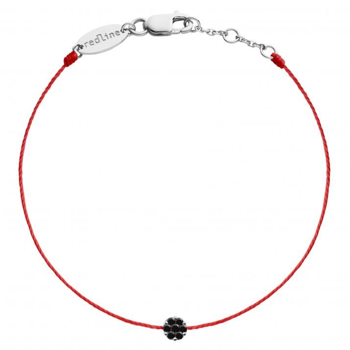 Bracelet fil avec diamants noirs 0.05 carat en serti invisible or blanc - Redline - 0++