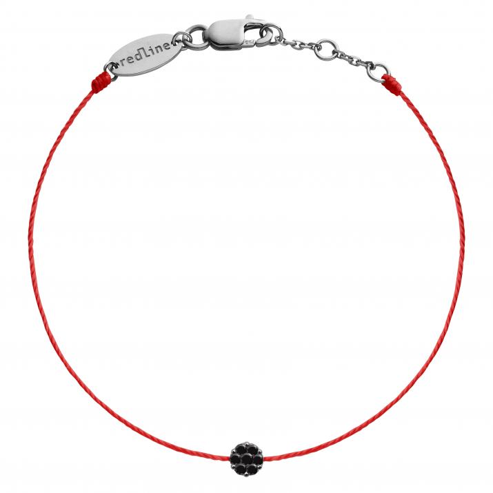 Bracelet fil avec diamants noirs 0.05 carat en serti invisible or noir - Redline - 0++