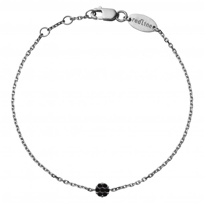 Bracelet chaîne avec diamants noirs 0.05 carat en serti invisible or noir - Redline - 0++