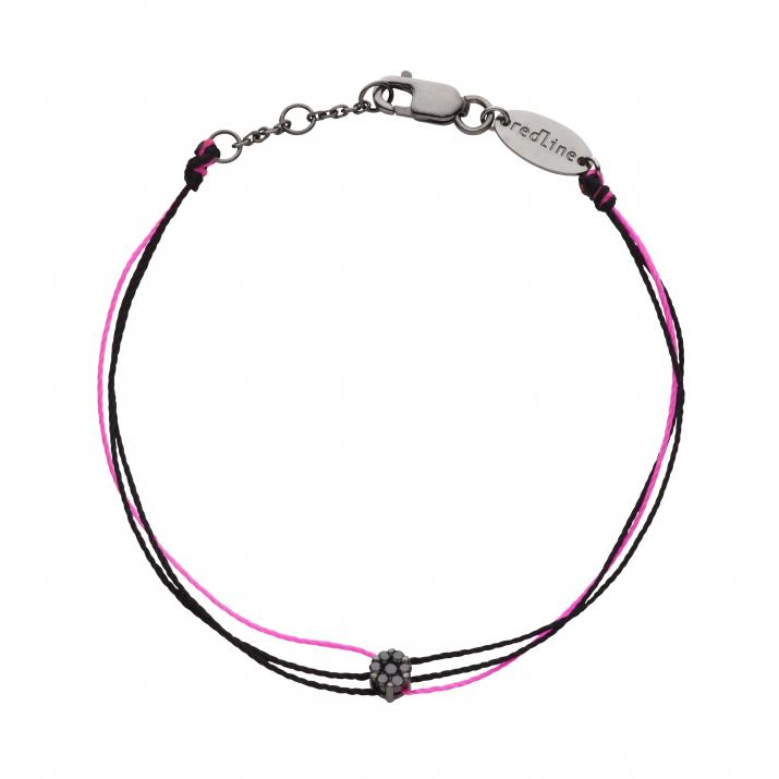 Bracelet homme fil avec diamant noir 0.05 carats en serti invisible or noir - Redline