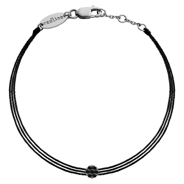 Bracelet homme fil avec diamant noir 0.05 carats en serti invisible or noir - Redline
