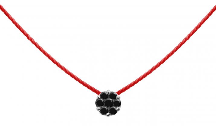 Collier fil avec diamant noir 0.05 ct en serti invisible or blanc - Redline - 0++
