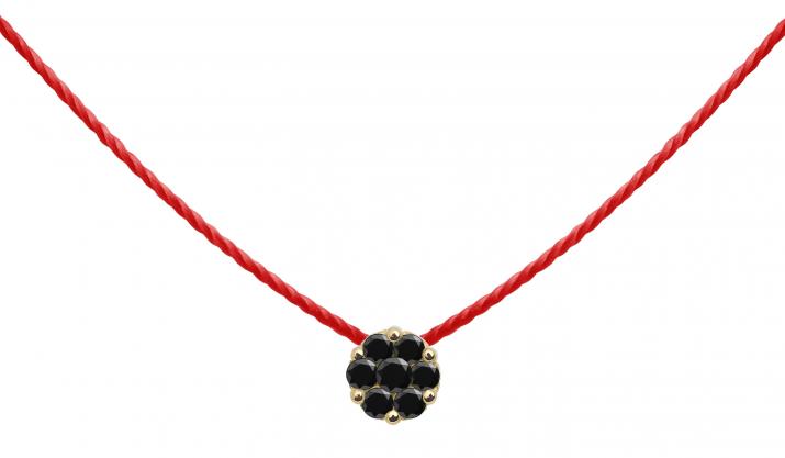 Collier fil avec diamant noir 0.05 ct en serti invisible or jaune - Redline - 0++