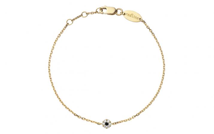 Bracelet chaîne avec diamants blancs et diamant noir or jaune - Redline - 0++