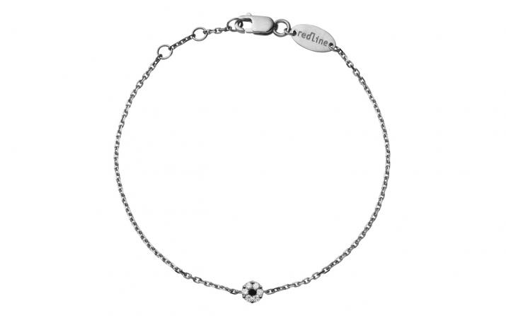 Bracelet chaîne avec diamants blancs et diamant noir or noir - Redline - 0++