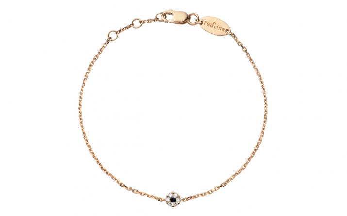 Bracelet chaîne avec diamants blancs et diamant noir or rose - Redline - 0++