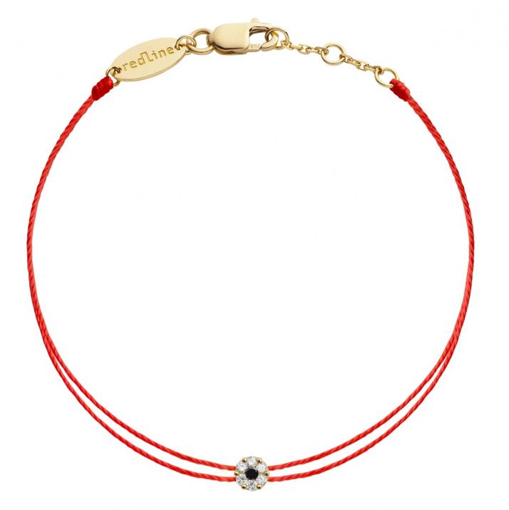 Bracelet 2 fils avec diamants blancs et diamant noir or jaune - Redline - 0++