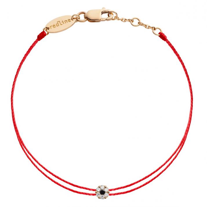 Bracelet 2 fils avec diamants blancs et diamant noir or rose - Redline - 0++