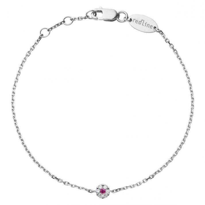 Bracelet chaîne avec diamants blancs et saphir rose or blanc - Redline