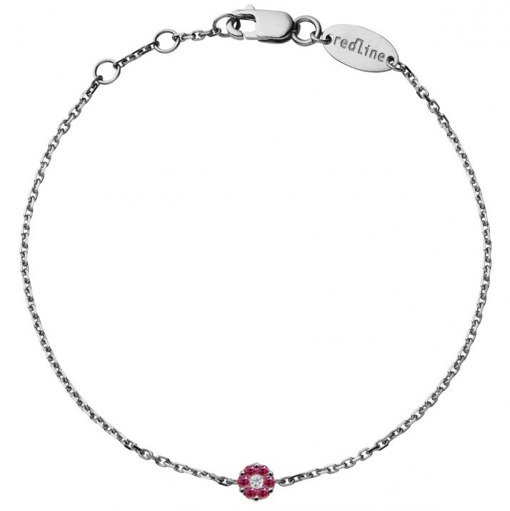 Bracelet chaîne avec saphirs roses et diamant or noir - Redline