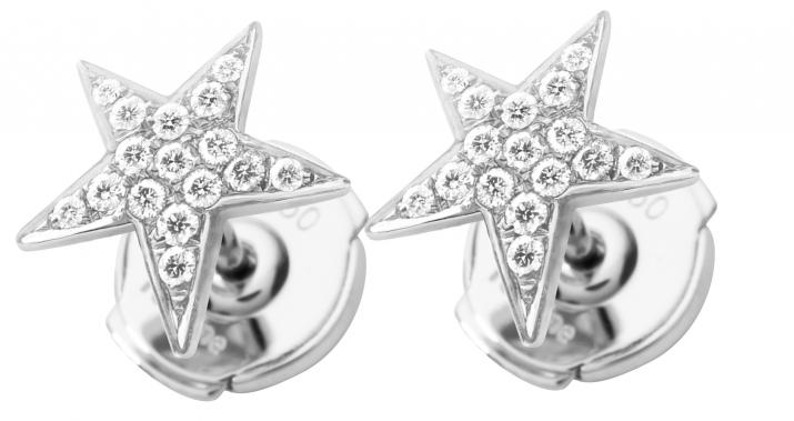 Boucles d'oreilles étoile or blanc pavé diamants - Redline