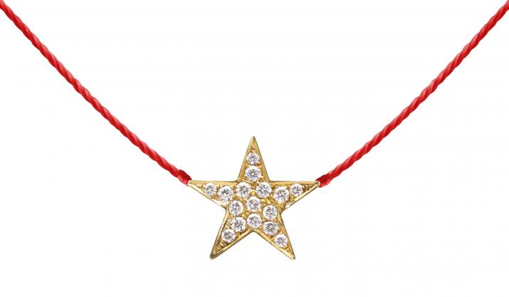 String Necklace Stella Pavé Yellow Gold RedLine Jewelry - Redline