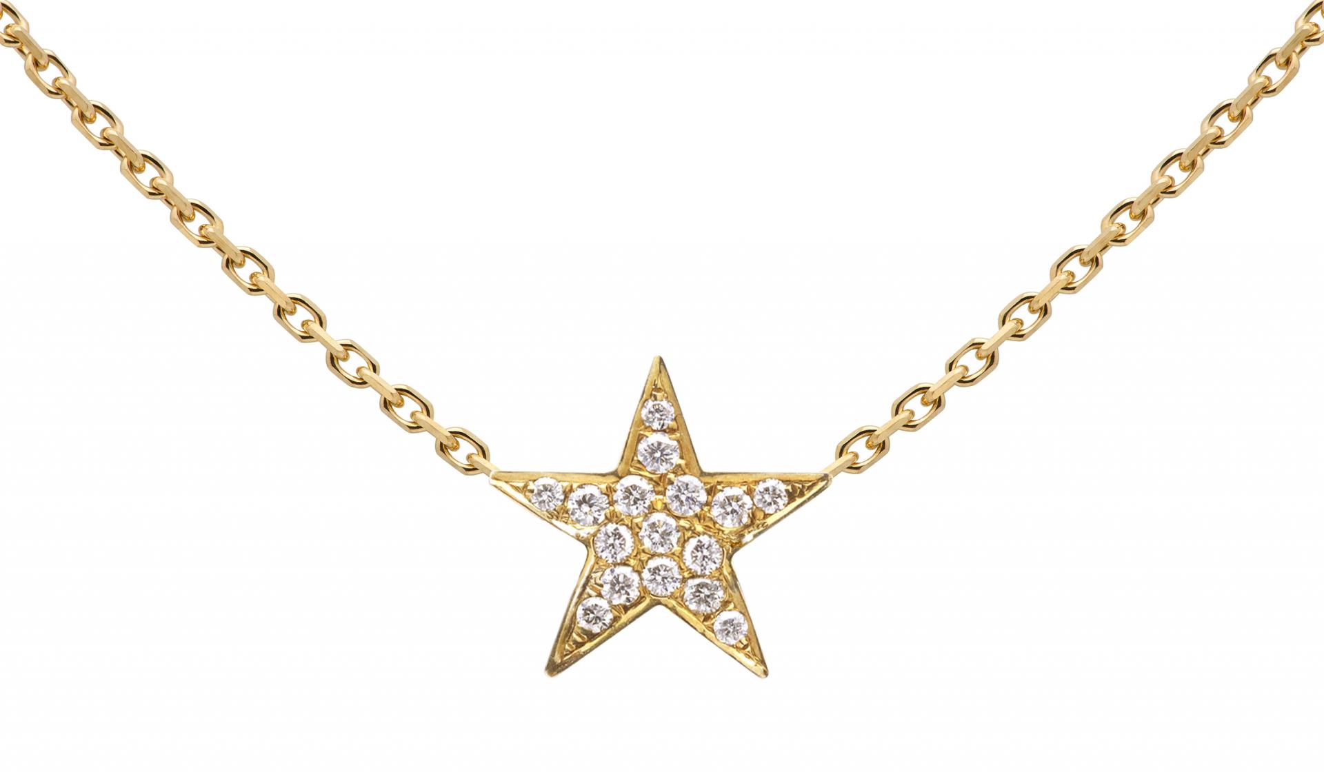 Pendentif etoile or et diamant clearance