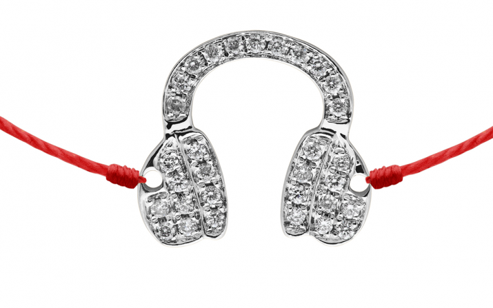 String Bracelet Mr Dj Pavé White Gold RedLine Jewelry - Redline - 0++