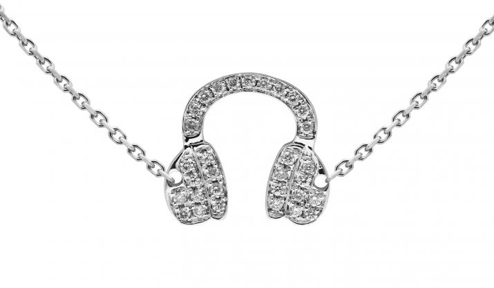 Chain Necklace Mr Dj Pavé White Gold RedLine Jewelry - Redline