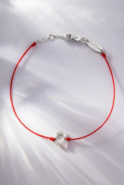 Bracelet fil fer à cheval or blanc pavé diamants - Redline - 0++