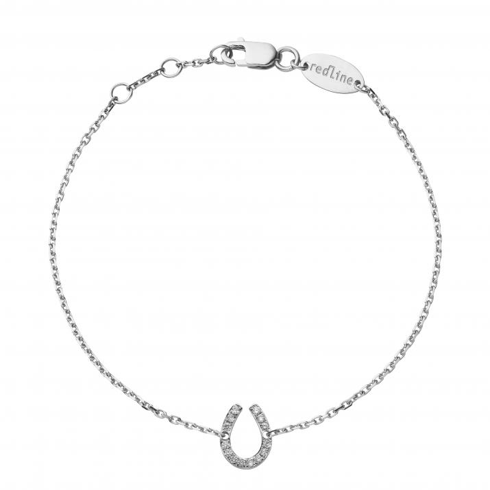 Bracelet chaîne fer à cheval or blanc pavé diamants - Redline