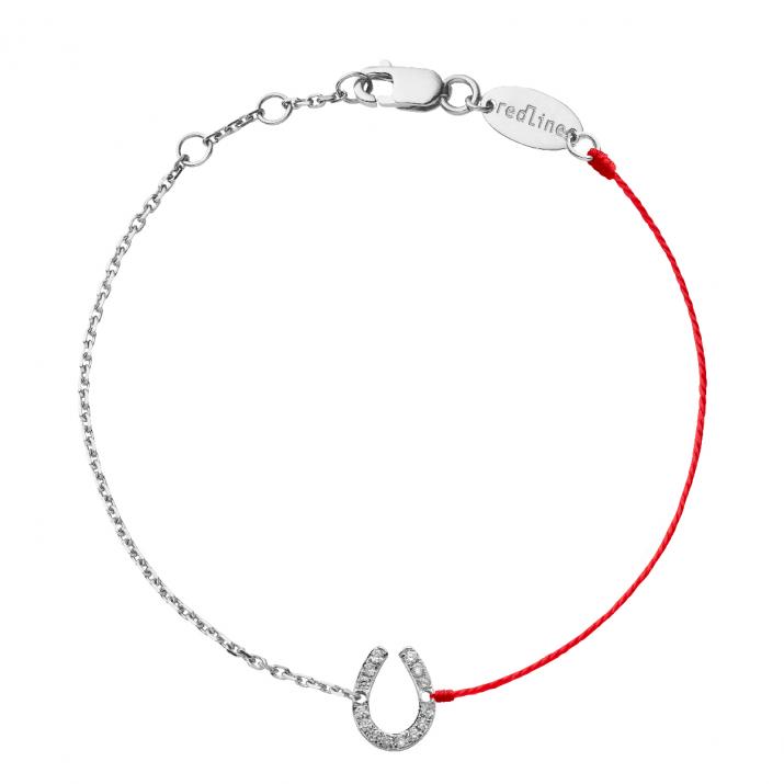 Bracelet Double Fer A Cheval Pavé Or Blanc - Redline