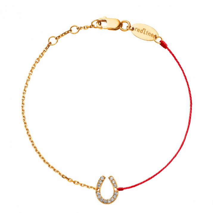 Bracelet Double Fer A Cheval Pavé Or Rose - Redline