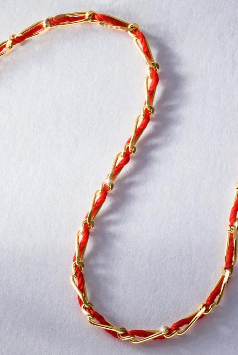 Bracelet entrelacet en or jaune avec fil - Redline - 0++