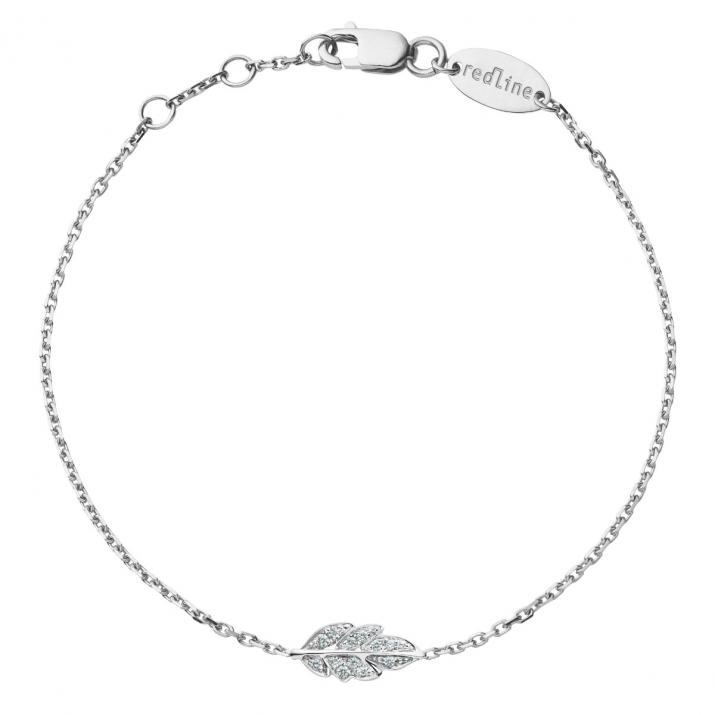 Bracelet chaîne Plume or blanc pavé diamants - Redline