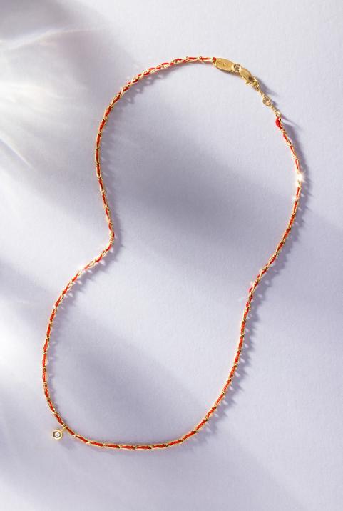 Collier entrelacé en or jaune et diamant - Redline - 0++