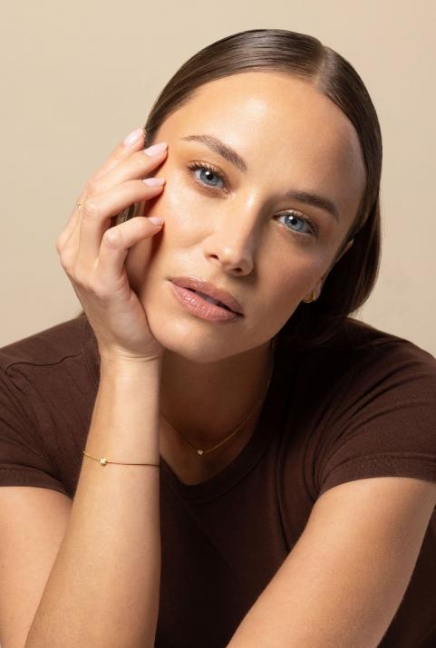 Bracelet fil et chaîne avec diamant 0.10 ct en serti clos or jaune - Redline - 0++