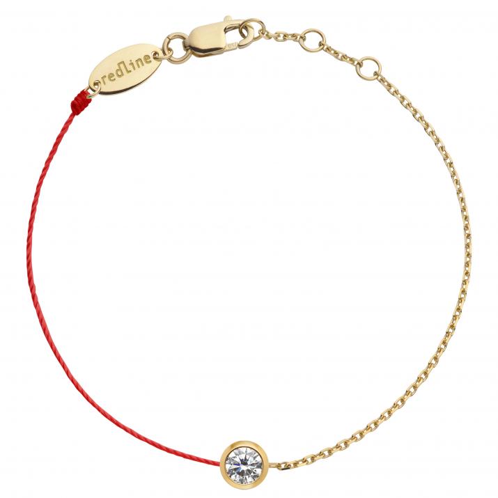 Bracelet fil et chaîne avec diamant 0.20 carat serti clos or jaune - Redline - 0++