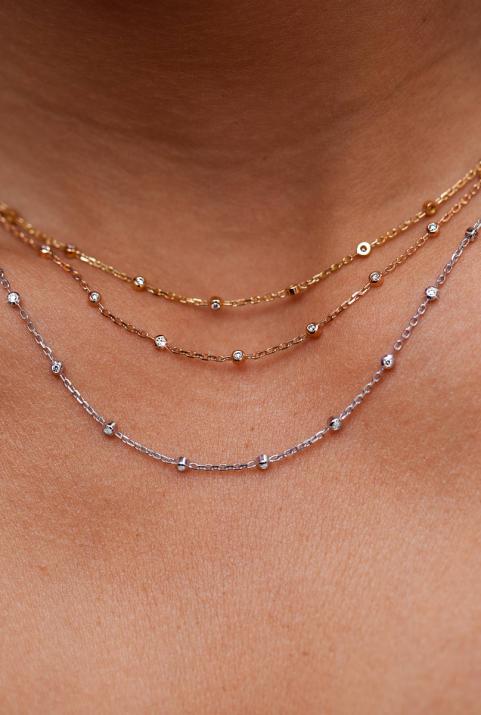 Collier chaîne or rose avec diamant0.481 ct - Redline - 0++