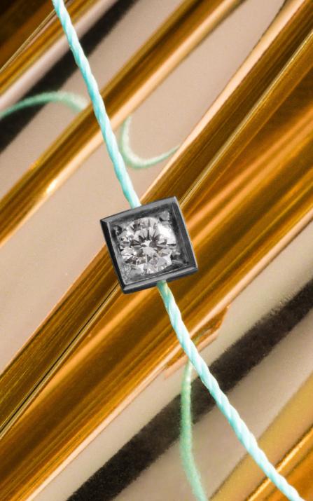 Bracelet homme fil avec diamant en serti carré or noir - Redline - 0++