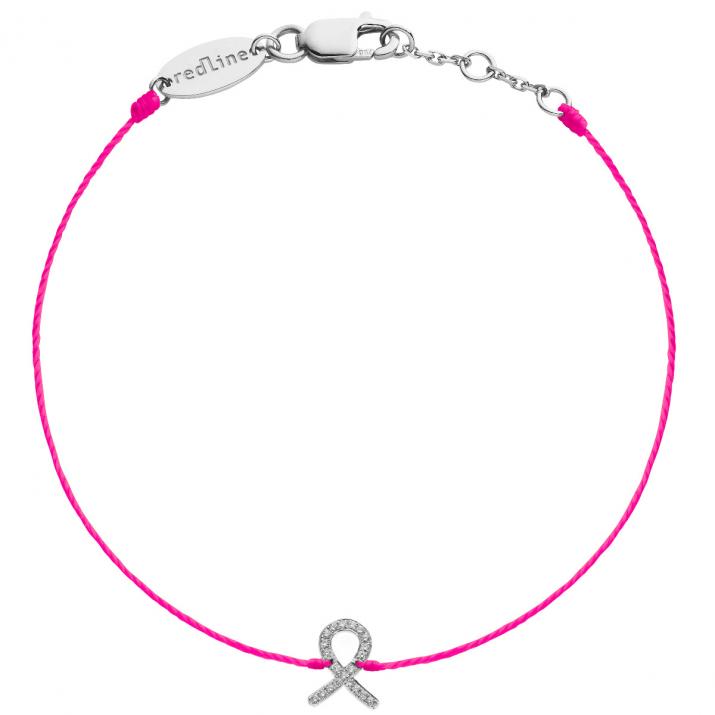 Bracelet Fil Pink Lovelink Silver Pavé Or Blanc - Redline