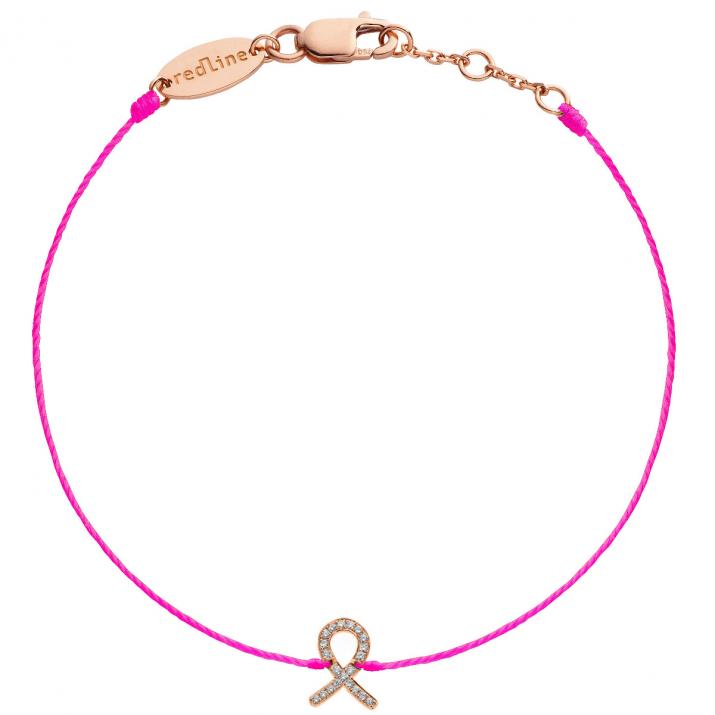 Bracelet Fil Pink Lovelink Pavé Or Rose - Redline