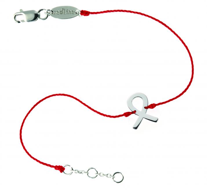 Bracelet fil rouge Sidaction argent - Redline - 0++