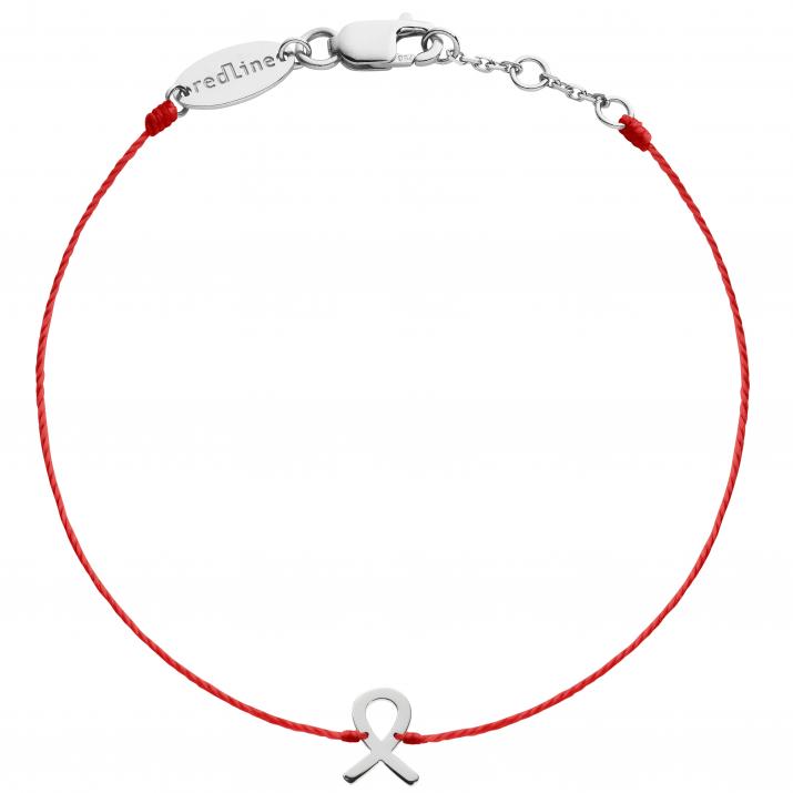 Bracelet fil rouge Sidaction argent - Redline - 0++