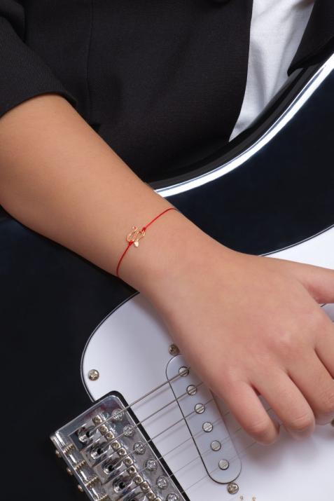 Bracelet fil serpent or rose avec diamant - Redline - 0++