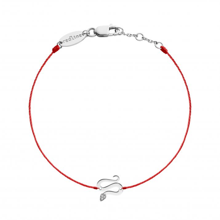 Bracelet fil serpent or blanc avec diamant - Redline - 0++