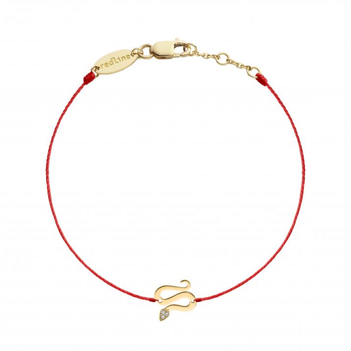 Bracelet fil serpent or jaune avec diamant - Redline - 0++