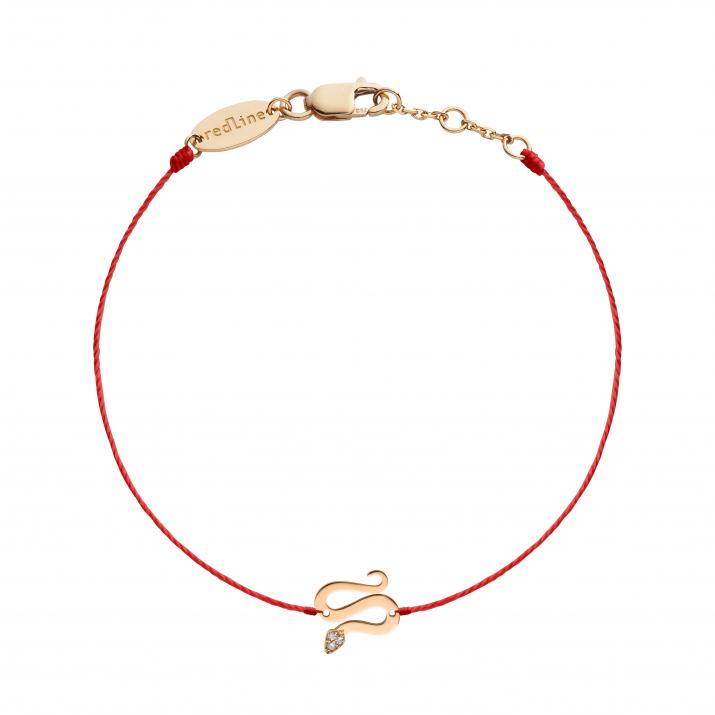 Bracelet fil serpent or rose avec diamant - Redline - 0++