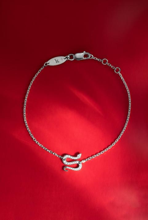 Bracelet chaîne serpent or blanc pavé diamants - Redline - 0++