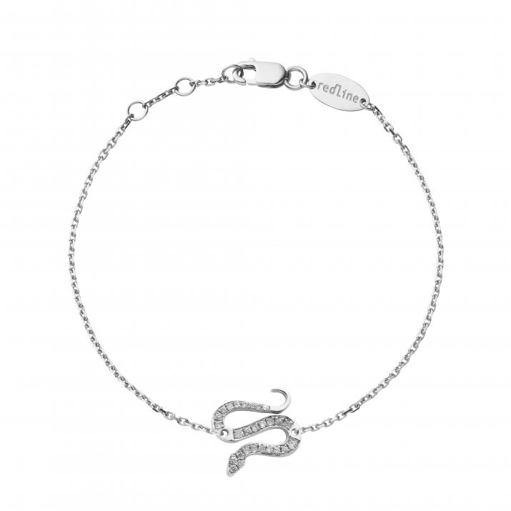 Bracelet chaîne serpent or blanc pavé diamants - Redline - 0++