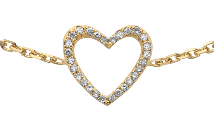 Chain Bracelet Love Pavé Yellow Gold RedLine Jewelry - Redline - 0++