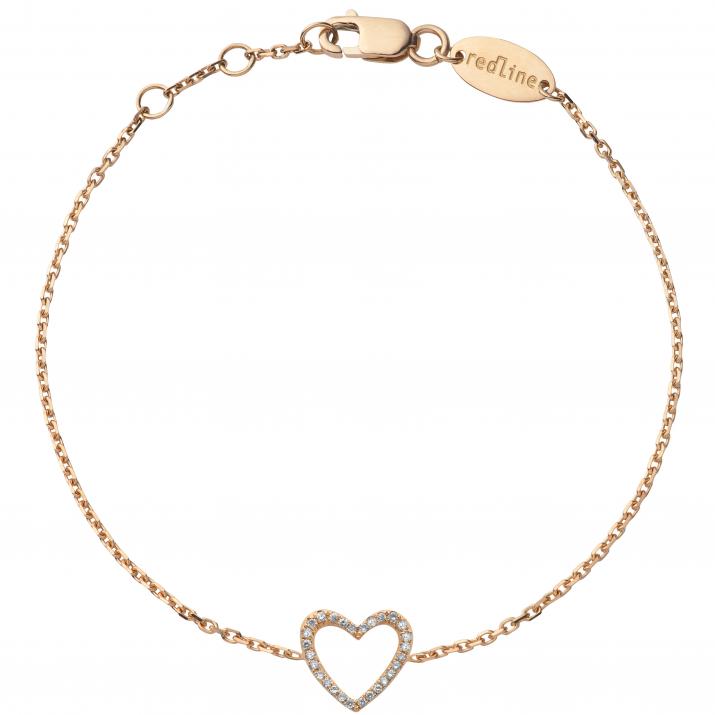 Chain Bracelet Love Pavé Rose Gold RedLine Jewelry - Redline - 0++