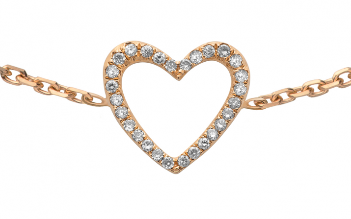 Chain Bracelet Love Pavé Rose Gold RedLine Jewelry - Redline - 0++