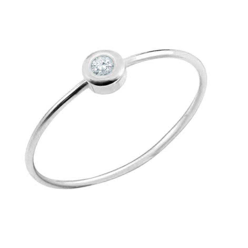Redline Bijoux Coquette Bague Jonc Avec 0 05ct Diamant Rond En