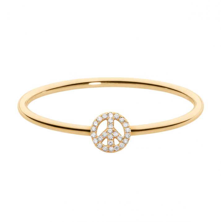 Bague jonc avec diamant 0.12 carat or jaune - Redline - 0++