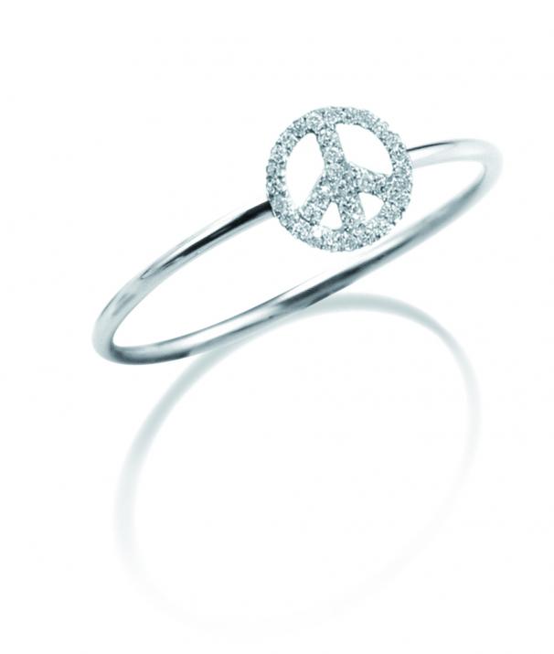 Bague jonc avec diamant 0.12 carat or blanc - Redline - 0++