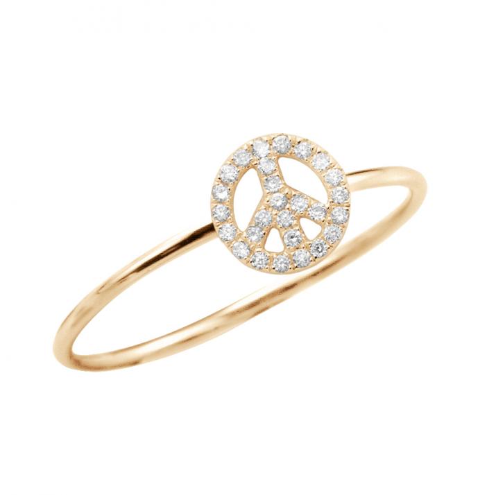 Bague jonc avec diamant 0.12 carat or rose - Redline - 0++